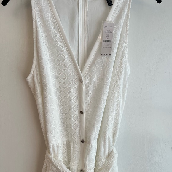 WHBM white eyelet spring/summer sleeveless maxi dress.  NEW.  Feminine and sexy - Picture 2 of 4